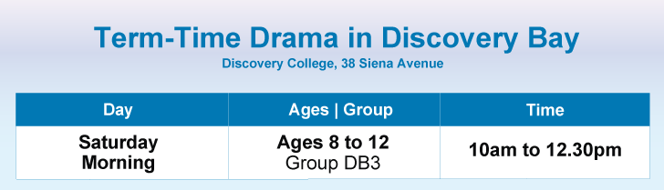 Term-Time Drama workshop schedule at ESF Discovery College, Discovery Bay